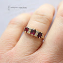 Victorian 18ct Ruby & Diamond Seven Stone Ring