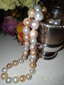 New 9K Yellow Gold Multi Colour Freshwater Pearl Necklace (Size 20) with Magnetic Lock - New and Boxed