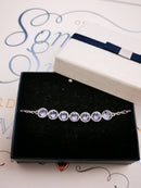 New Sterling Silver Swarovski Tanzanite Bracelet