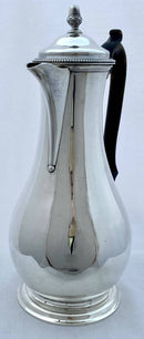 Georgian, George III, Silver Hot Water Jug. London 1776 Augustin Le Sage. 20 troy ounces.