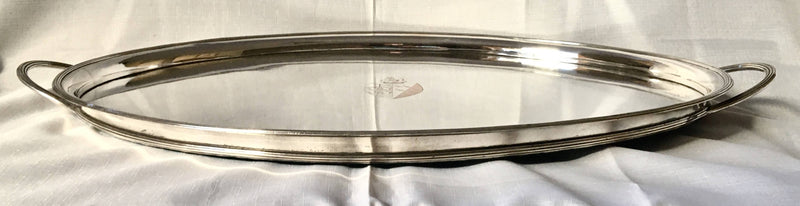 Georgian, George III, Old Sheffield Plate tray, circa 1790 - 1800, displaying the Marital Arms of Josiah Wedgwood II.
