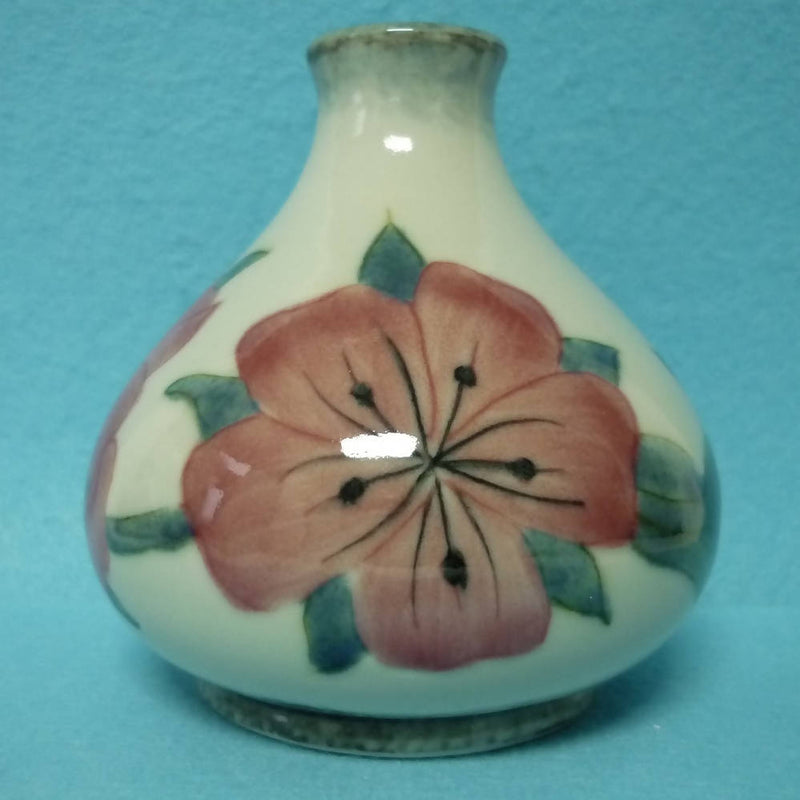 Corbridge Stoneware (Moorcroft Associate Co) Vase Pink with Grey Trim