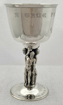 Victorian Silver Presentation Figural Goblet. London 1898 Pairpoint Brothers. 8.4 troy ounces.