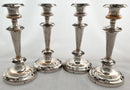 Late Georgian Set of Four Old Sheffield Plate Candlesticks. Blagden, Hodgson & Co. Sheffield, circa 1830 - 1835.