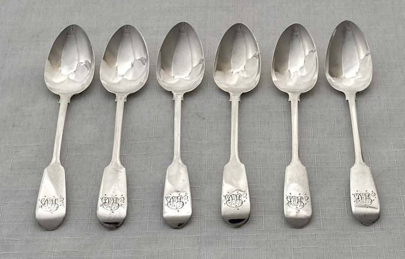 William IV Six Silver Teaspoons. Exeter 1832 George Turner. 2.2 troy ounces.