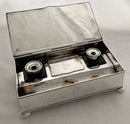 Early 20th Century Silver Plate on Copper Desk Box Inkstand.
