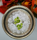 New Peridot 925 Sterling Silver Ring with Platinum Overlay Ring (Size N/O)