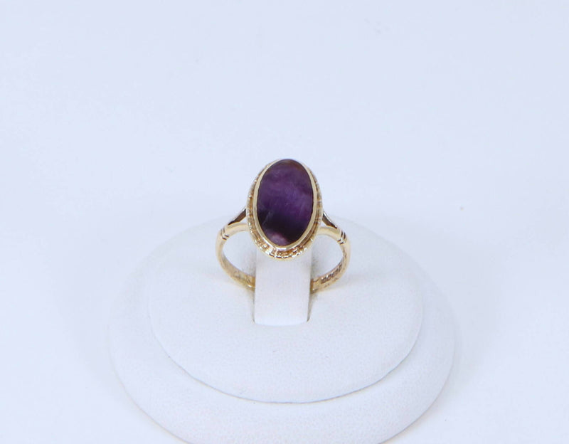 Vintage 9ct Gold Blue John Ring