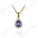 18ct Tanzanite & Diamond Cluster Pendant