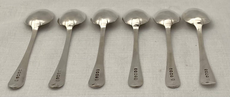 Victorian Set of Six Bright Cut Silver Teaspoons. Exeter 1876 Josiah Williams & Co. 2.5 troy ounces.