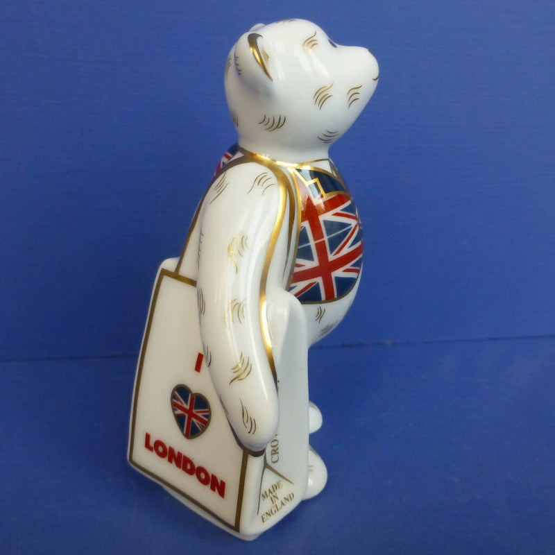 Royal Crown Derby Miniature Bear - Shopper - I Love London (Boxed)