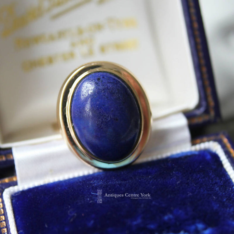 1980's 14ct Gold Lapis Lazuli Ring