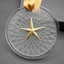 New Lalique: 2023 Clear with gold highlighting “Plumes” Christmas decoration