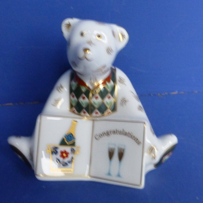 Royal Crown Derby Miniature Teddy Bear Congratulations Bear (Boxed)