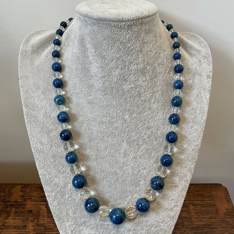 Sodalite and crystal necklace