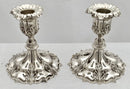 Victorian pair of Elkington silver plated candlesticks with leaf decoration. Elkington & Co 1897.