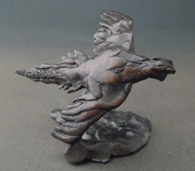 Edward Waites Sculpture, Bronze Flying Pheasant