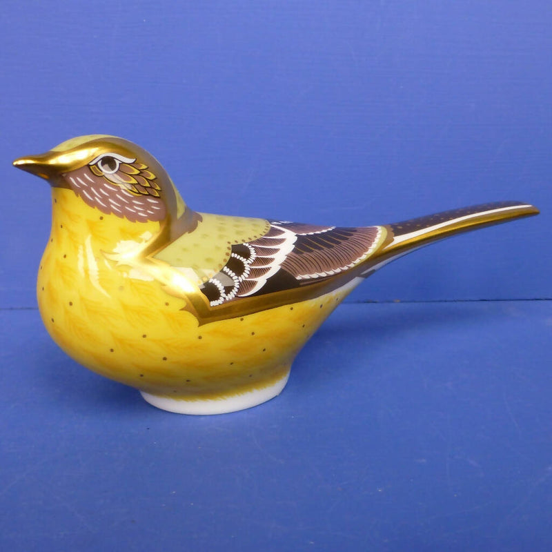 Royal Crown Derby Paperweight - Yellow WagtaiL