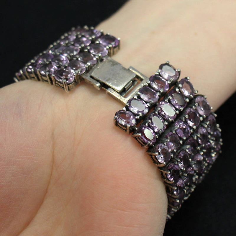 Amethyst silver bracelet