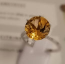 New Extremely Rare Size AAA Uruguay Citrine Ring - N/O
