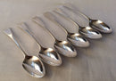 Georgian, George III, set of six silver teaspoons. London 1810, George Wintle. 2.5 troy ounces.