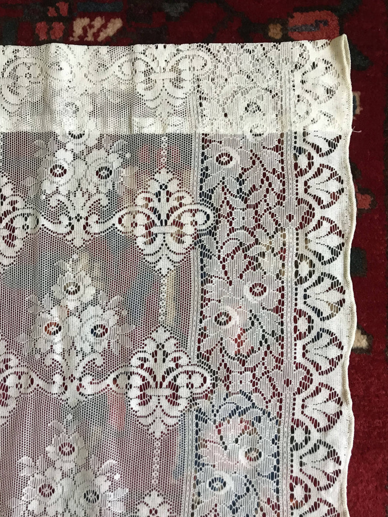 Victorian period design cream cotton lace curtain 58”/102”