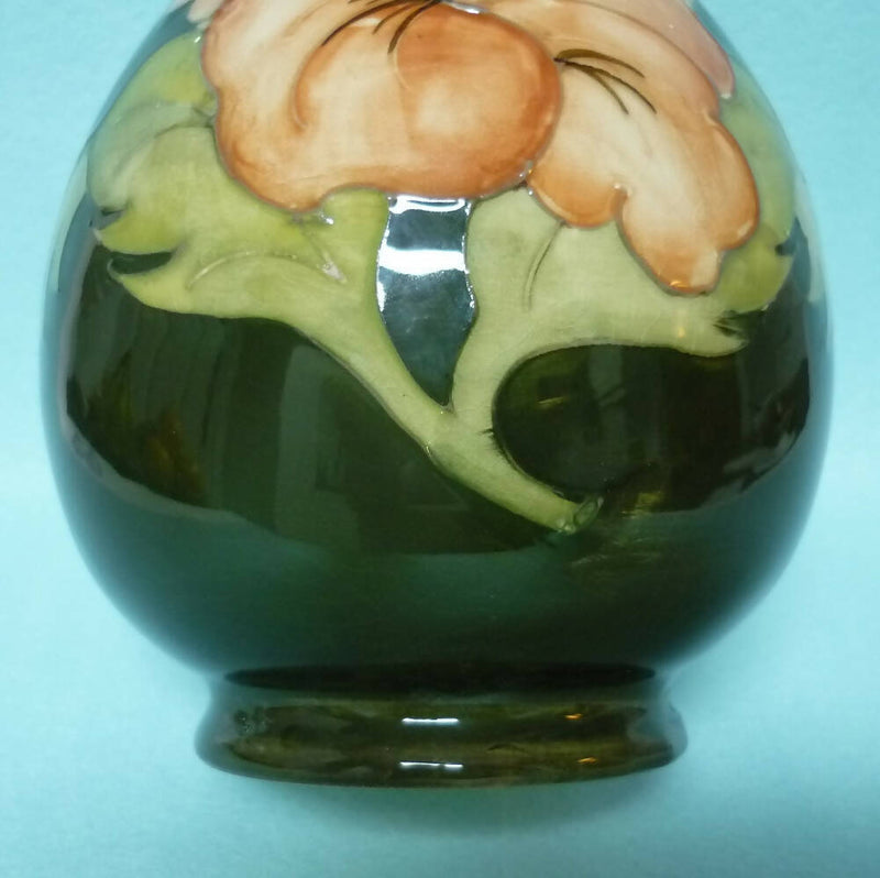 A Large Moorcroft Vase (Ht. 7.5 inch) in Hibiscus Design by Walter Moorcroft