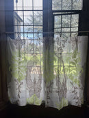 Scottish Madras Panel Classic Large a Scale Motif Antique Design in Espresso and Pistachio 68” / 36”