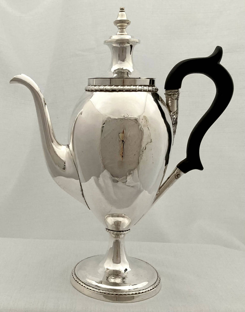 Georgian, George III, Old Sheffield Plate Pedestal Coffee Pot, circa 1800.