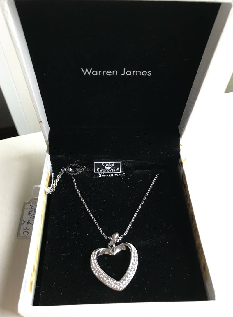 Swarovski Heart Shaped Crystal Necklace. Boxed.