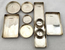 Early Victorian Silver Mounted Cut Glass Vanity Set. London 1839 Charles Rawlings & William Summers. 11.5 troy ounces.
