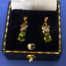 9ct Gold Peridot Drop Earrings
