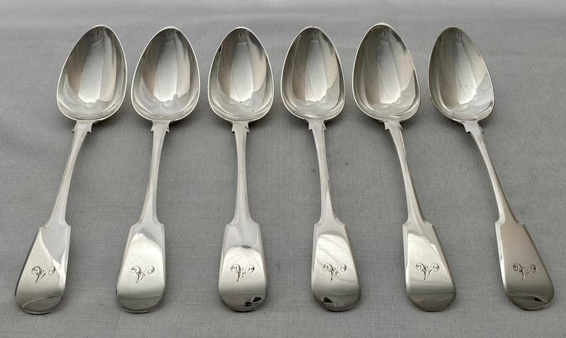 Georgian Set of Six Scottish Provincial Silver Tablespoons. William Jamieson of Aberdeen. 14.1 troy ounces.