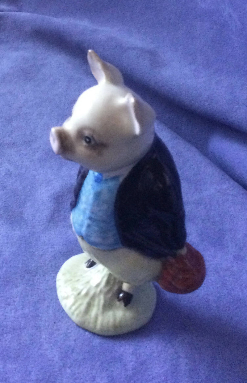 Beswick Pigling Bland figure Beatrix Potter figurine Pigling Bland with deep maroon jacket