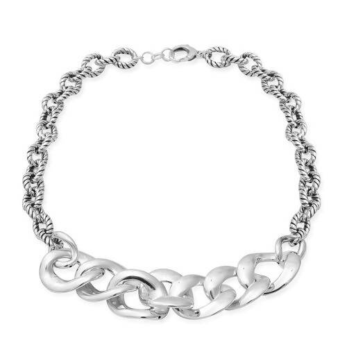 New Sterling Silver Statement Link Necklace - Size 20"