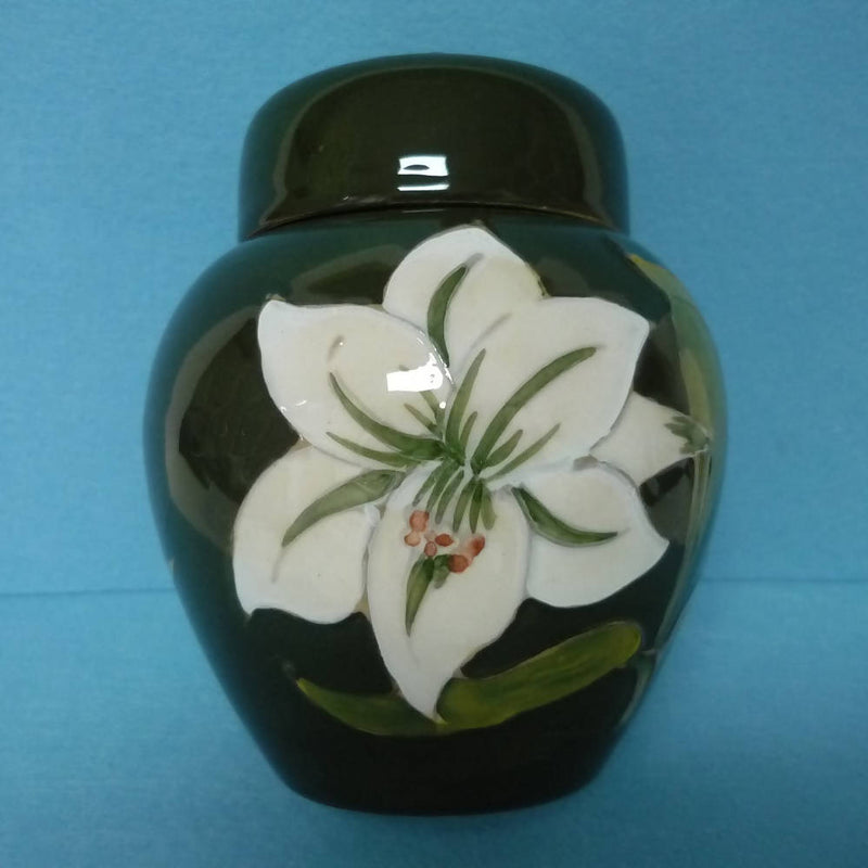 A Moorcroft Ginger Jar in the Bermuda Lily Pattern