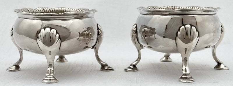 Georgian, George III, Pair of Silver Salts. London 1770/71 David Hennell I & Robert Hennell I. 3.4 troy ounces.