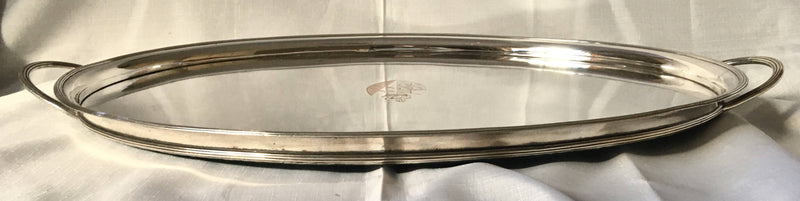 Georgian, George III, Old Sheffield Plate tray, circa 1790 - 1800, displaying the Marital Arms of Josiah Wedgwood II.