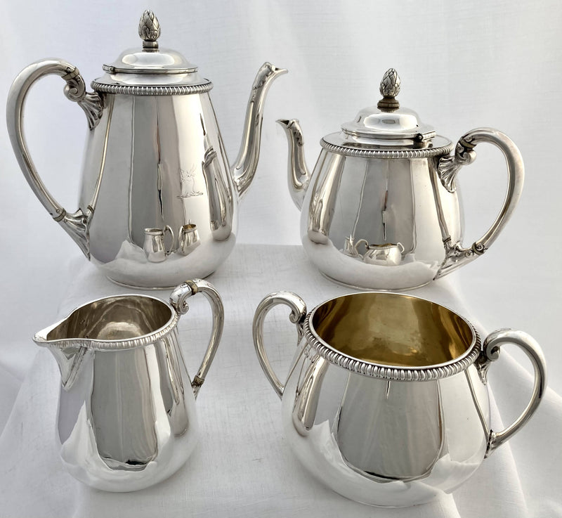 Victorian Silver Tea & Coffee Service. London 1866 John Hunt & Robert Roskell. 70 troy ounces.