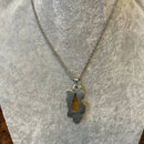 Vintage silver and amber pendant