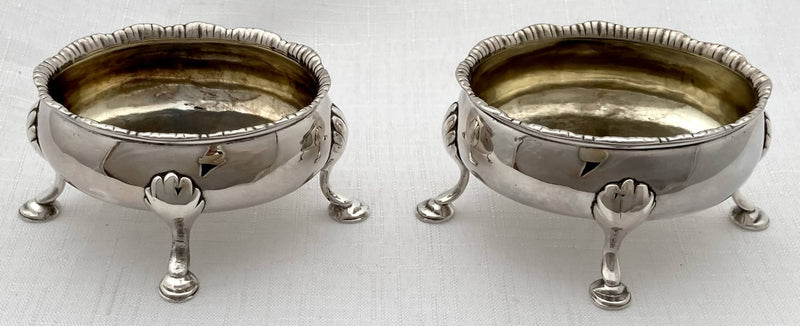 Georgian, George III, Pair of Silver Salts. London 1770/71 David Hennell I & Robert Hennell I. 3.4 troy ounces.