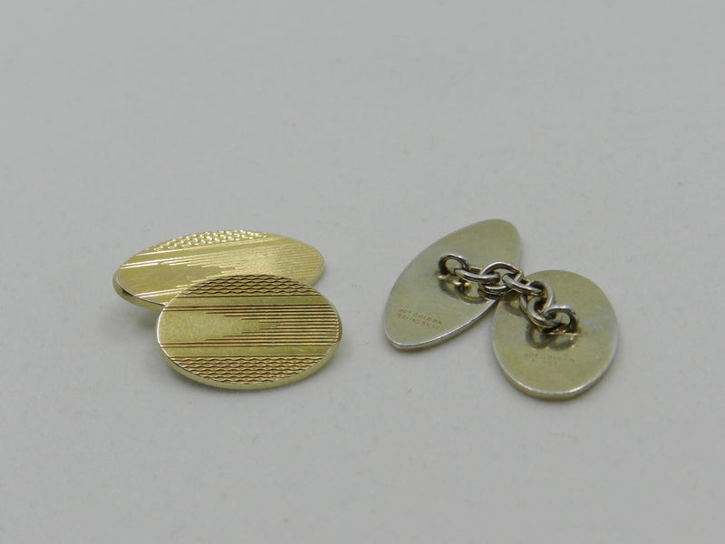 Cuff Links Gold on Silver