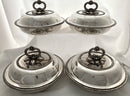 Georgian Set of Four Old Sheffield Plate Circular Entree Dishes & Covers, circa 1810 - 1830.