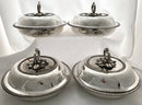 Georgian Set of Four Old Sheffield Plate Circular Entree Dishes & Covers, circa 1810 - 1830.