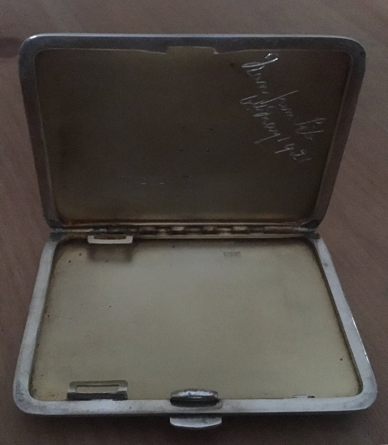 Asprey silver cigarette case, Chester 1918 Asprey & Co. Ltd. 3.2 troy ounces