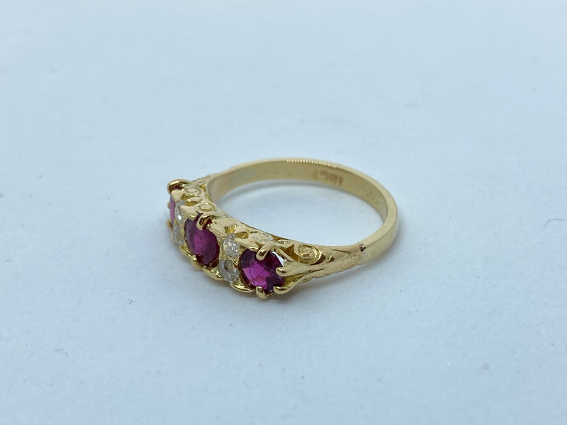 18ct Ruby Diamond Ring - Size N