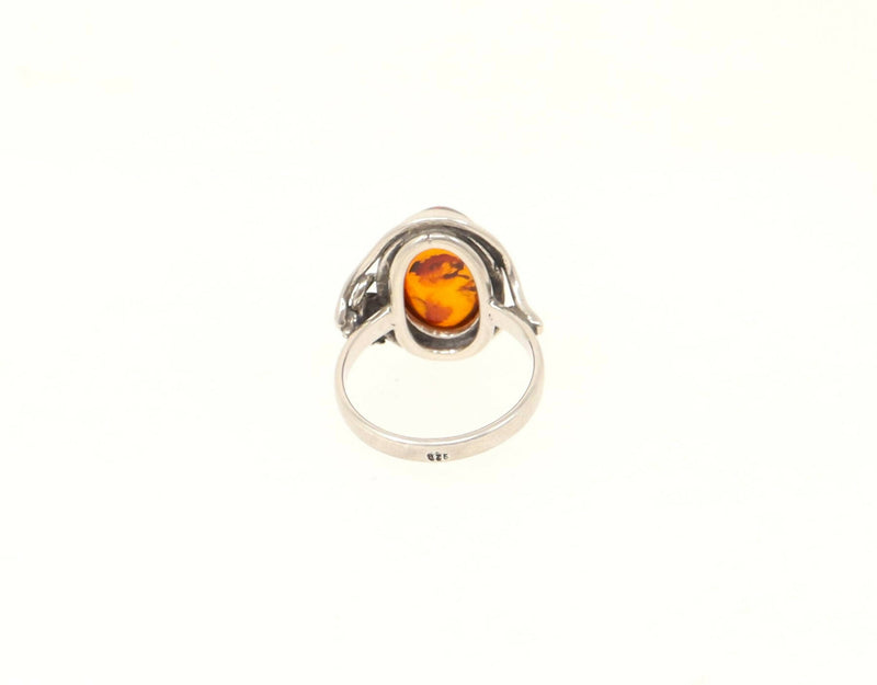 Vintage Silver & Amber Ring