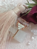 New Rose De France Amethyst & White Cambodian Zircon Ring - Size P