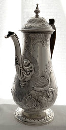 Georgian, George III, Silver Coffee Pot. London 1802 William Hall. 23.4 troy ounces.