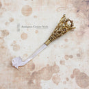 Victorian Gilt Metal & Mother of Pearl Tussie Mussie Post Holder